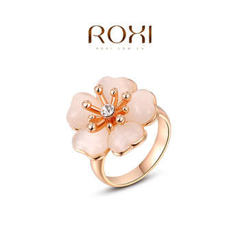 ROSE GOLD PLATED OPAL FLOWER RING SIZE 8