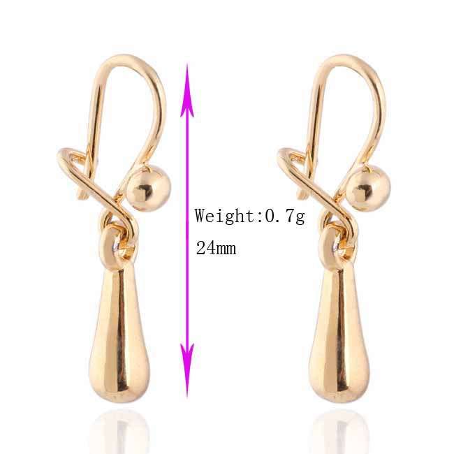 18 KT GOLD PL ANTI ALLERGIC NICKLE FREE DROP EAR RINGS