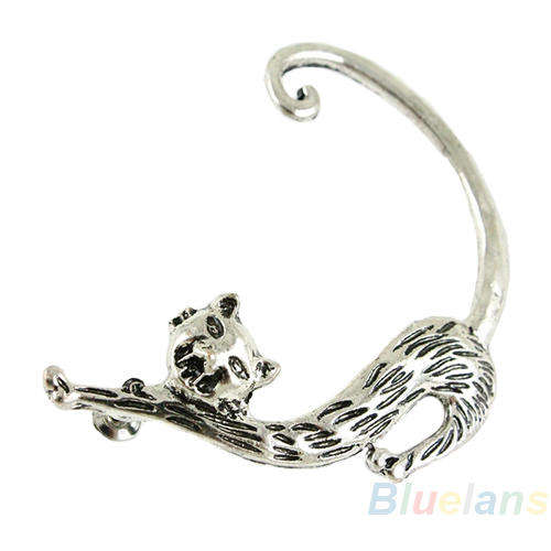 1PCS SILVER CAT EAR RING