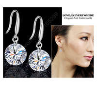 10 MM CUBIC ZIRCONIA DROP EAR RINGS