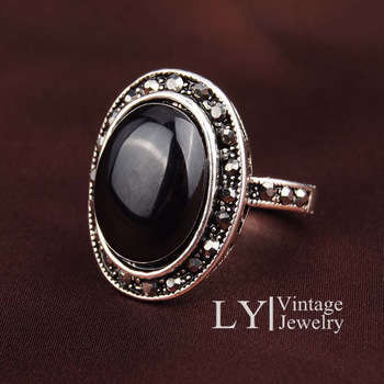 NATURAL BOHEMIA STYLE VAMPIRE DIARY SILVER PLATED RING SIZE 9