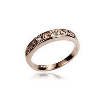 VINTAGE STYLE SIMPLE SINGLE ROW IMITATION DIAMONDS  RING, SIZE 6