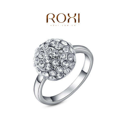AUSTRALIAN CRYSTAL HANDMADE BALL TOP QUALITY RING SIZE 8