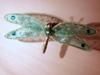 Dragonflies with clips (50 x 130 mm) curtains/lamps or wedding decor
