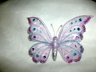 New colour Princess Butterflies with clips (100 x 70 mm) curtains/lamps or wedding decor