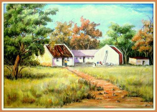 "Home in the Bush"  Original signed acrylic by Reel Fincham
