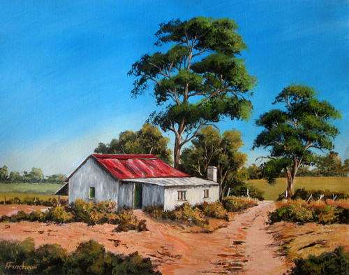OUT ON THE FARM  Original signed acrylic by Reel Fincham