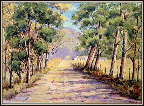 " Down the Road " Original signed acrylic by Reel Fincham