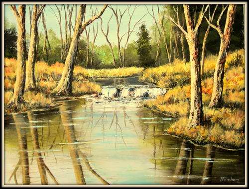 " Flowing  Thru "  Original signed acrylic by Reel Fincham