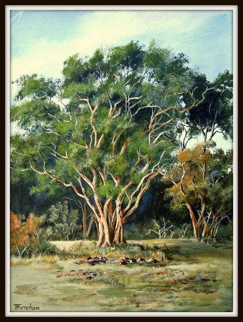 " Shady Spot " Original signed acrylic by Reel Fincham