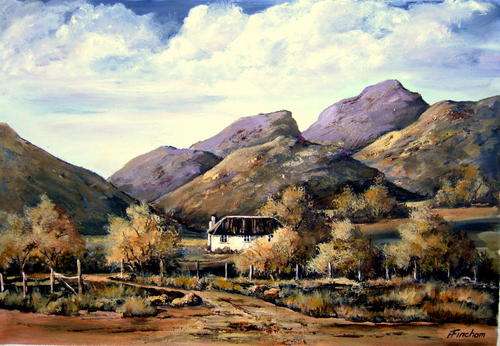 " LIFE IN THE MOUNTAINS " Original signed acrylic by Reel Fincham