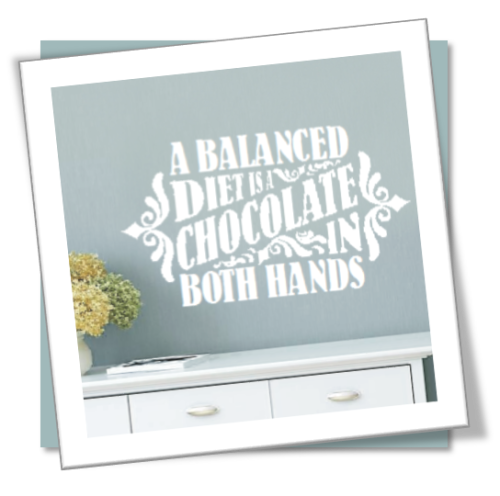 Vinyl Decals Wall Art Stickers - Balanced Diet