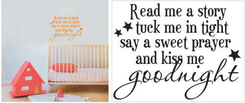 Vinyl Decals Wall Art Stickers - Bedtime Wish