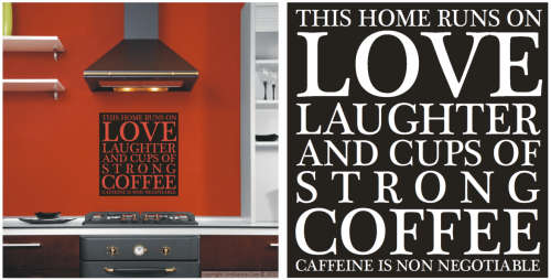 Vinyl Decals Wall Art Stickers - Love & Coffee (Inverted)