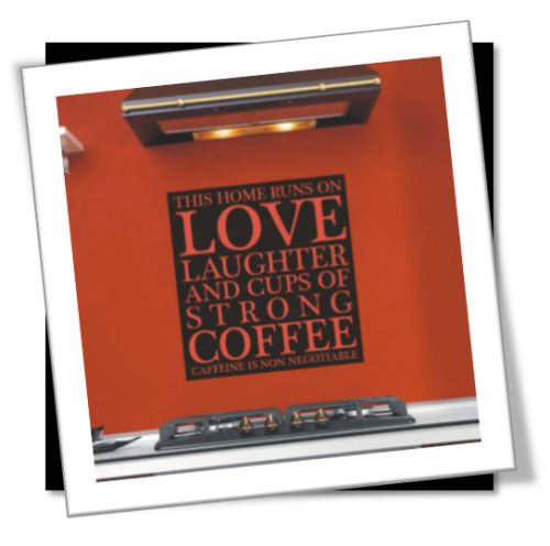 Vinyl Decals Wall Art Stickers - Love & Coffee (Inverted)
