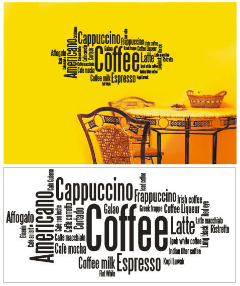 Vinyl Decals Wall Art Stickers - Coffee Cloud