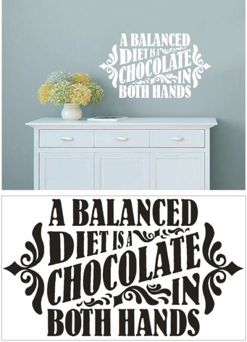 Vinyl Decals Wall Art Stickers - Balanced Diet