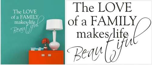 Vinyl Decals Wall Art Stickers - Beautiful Family Love 1