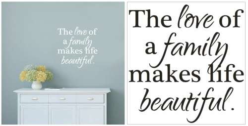 Vinyl Decals Wall Art Stickers - Beautiful Family Love 2