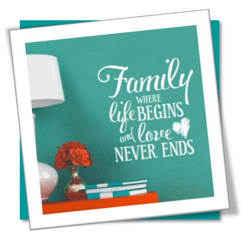 Vinyl Decals Wall Art Stickers - Family Never Ends