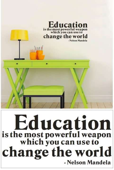 Vinyl Decals Wall Art Stickers - Education Quote (Nelson Mandela)