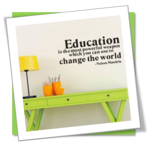 Vinyl Decals Wall Art Stickers - Education Quote (Nelson Mandela)