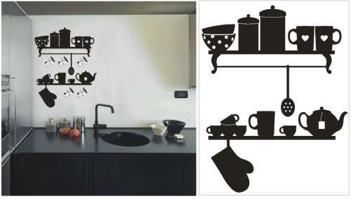 Vinyl Decals Wall Art Stickers - Abstract Kitchen