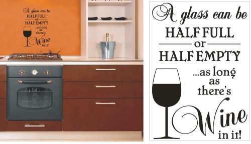 Vinyl Decals Wall Art Stickers - Glass of Wine