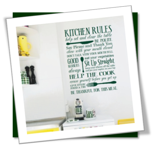 Vinyl Decals Wall Art Stickers - Kitchen Rules