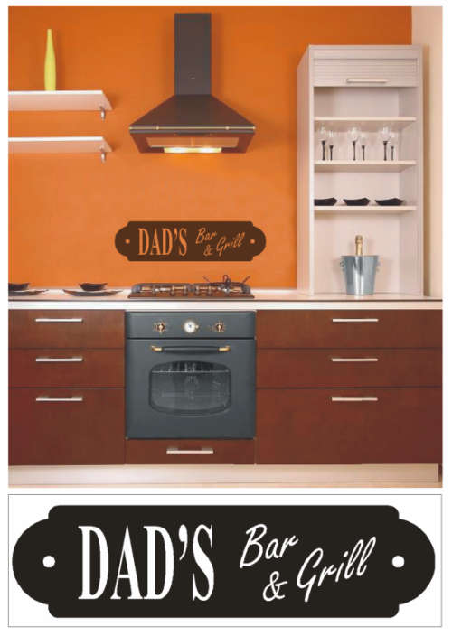 Vinyl Decals Wall Art Stickers - Dad's Bar & Grill