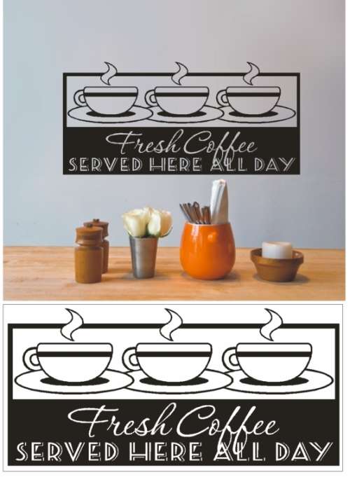 Vinyl Decals Wall Art Stickers - Coffee All Day