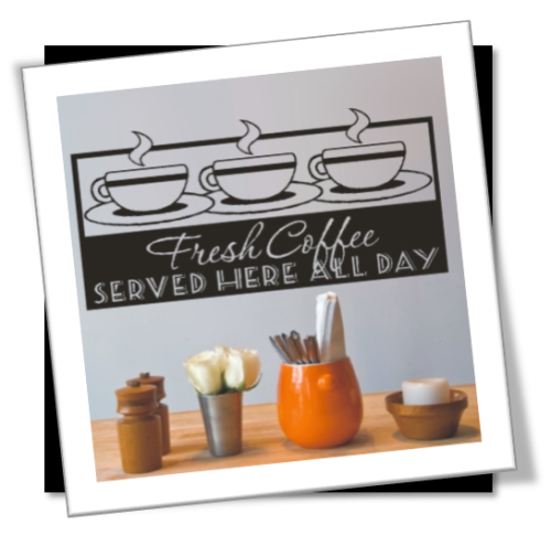 Vinyl Decals Wall Art Stickers - Coffee All Day