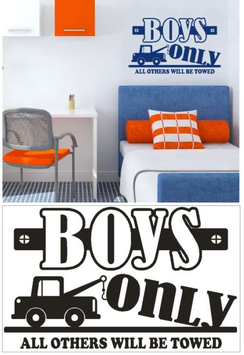 Vinyl Decals Wall Art Stickers - Boys Only