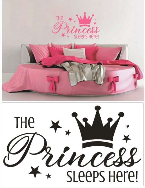 Vinyl Decals Wall Art Stickers - The Princess Sleeps Here