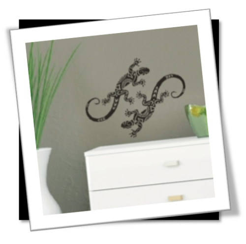Vinyl Decals Wall Art Stickers - Tribal Gecko Set