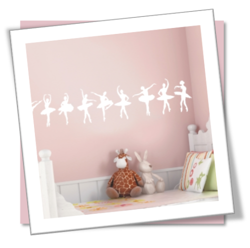 Vinyl Decals Wall Art Stickers - Border: Ballerinas