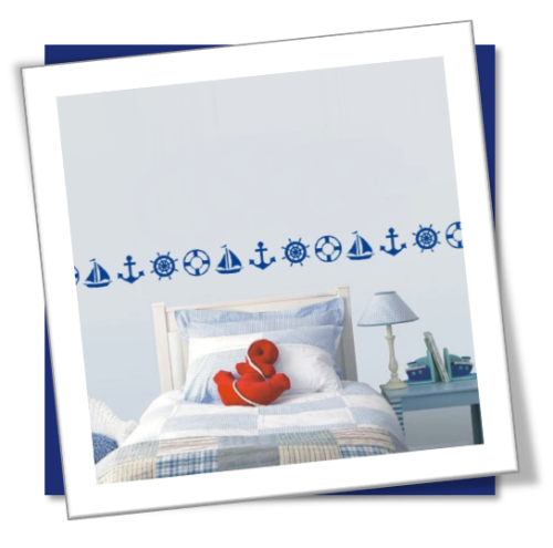 Vinyl Decals Wall Art Stickers - Border: Nautical