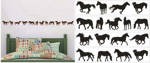 Vinyl Decals Wall Art Stickers - Border: Horses