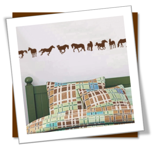 Vinyl Decals Wall Art Stickers - Border: Horses