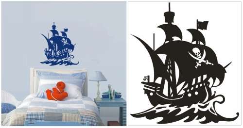 Vinyl Decals Wall Art Stickers - Pirate Ship