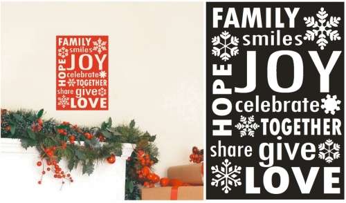 Vinyl Decals Wall Art Stickers - Christmas Joy