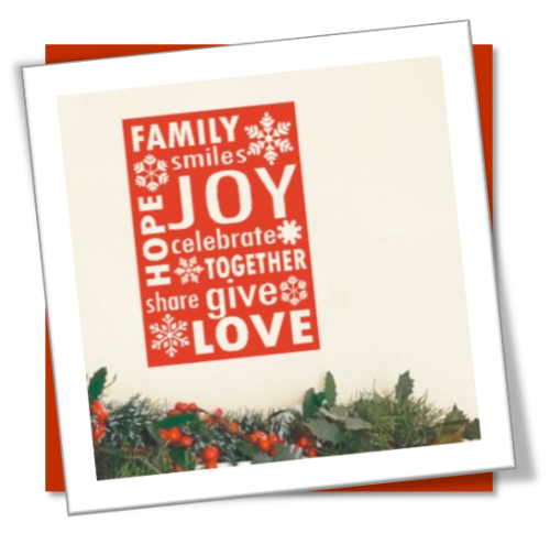 Vinyl Decals Wall Art Stickers - Christmas Joy