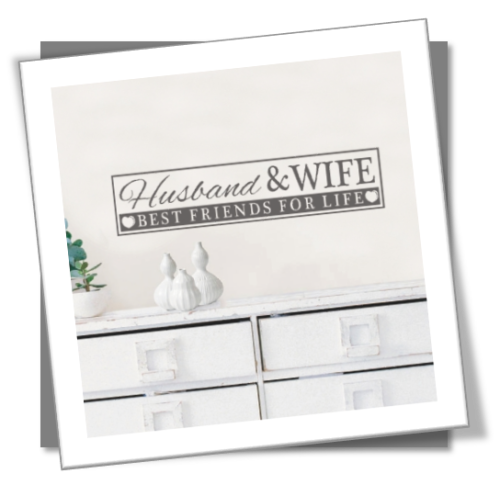 Vinyl Decals Wall Art Stickers - Husband & Wife