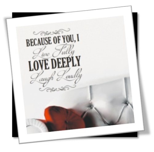 Vinyl Decals Wall Art Stickers - Because of You