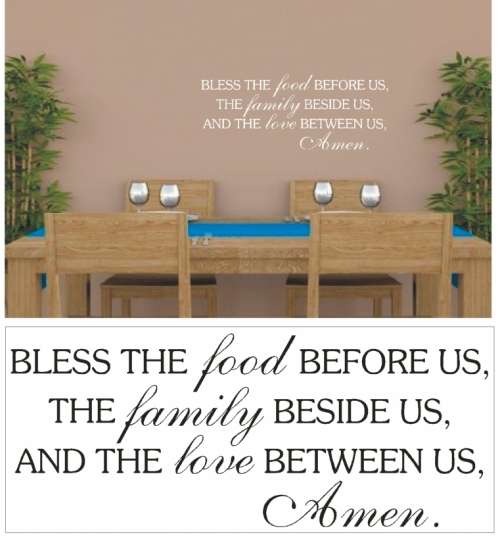 Vinyl Decals Wall Art Stickers - Bless The Food
