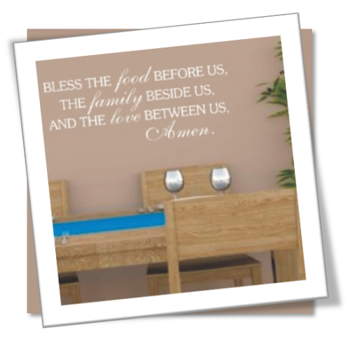Vinyl Decals Wall Art Stickers - Bless The Food