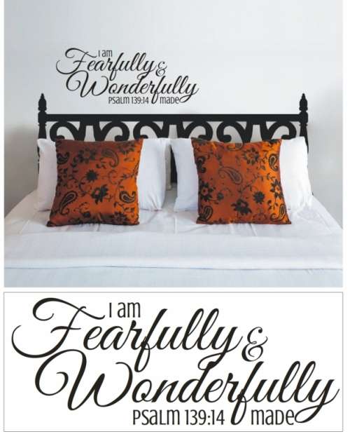 Vinyl Decals Wall Art Stickers - Fearfully & Wonderfully Made