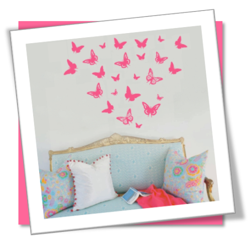 Vinyl Decals Wall Art Stickers - Butterflies: 30 Life size Abstract Butterflies