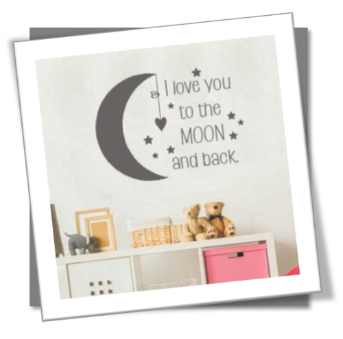 Vinyl Decals Wall Art Stickers - Moon & Back