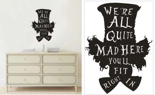 Vinyl Decals Wall Art Stickers - Mad Hatter